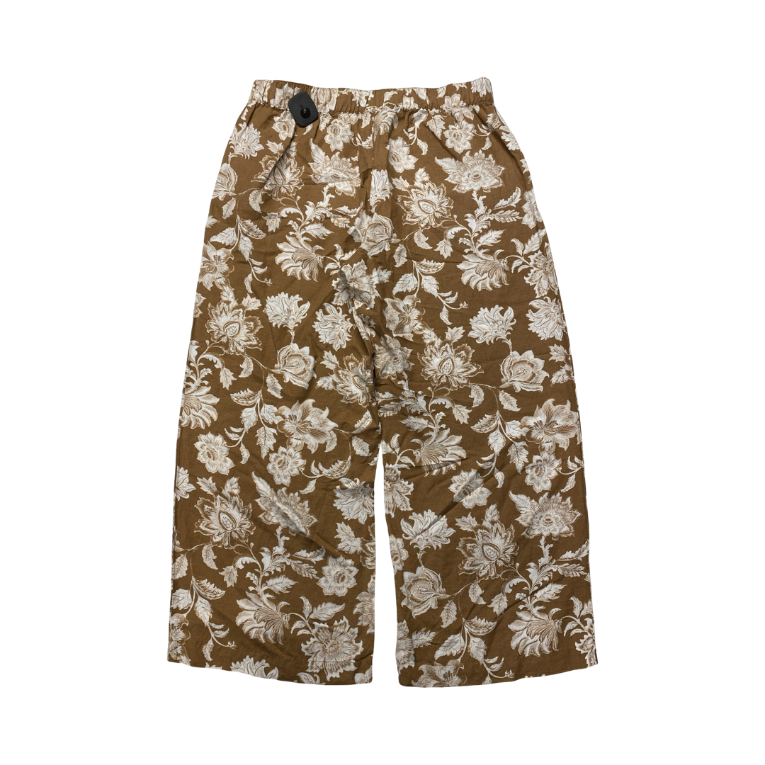 Pants Wide Leg By Loft In Brown & Cream, Size:Lp