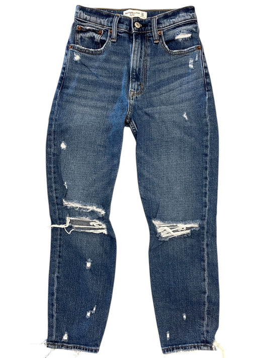 Jeans Boyfriend By Abercrombie And Fitch In Blue Denim, Size:00P