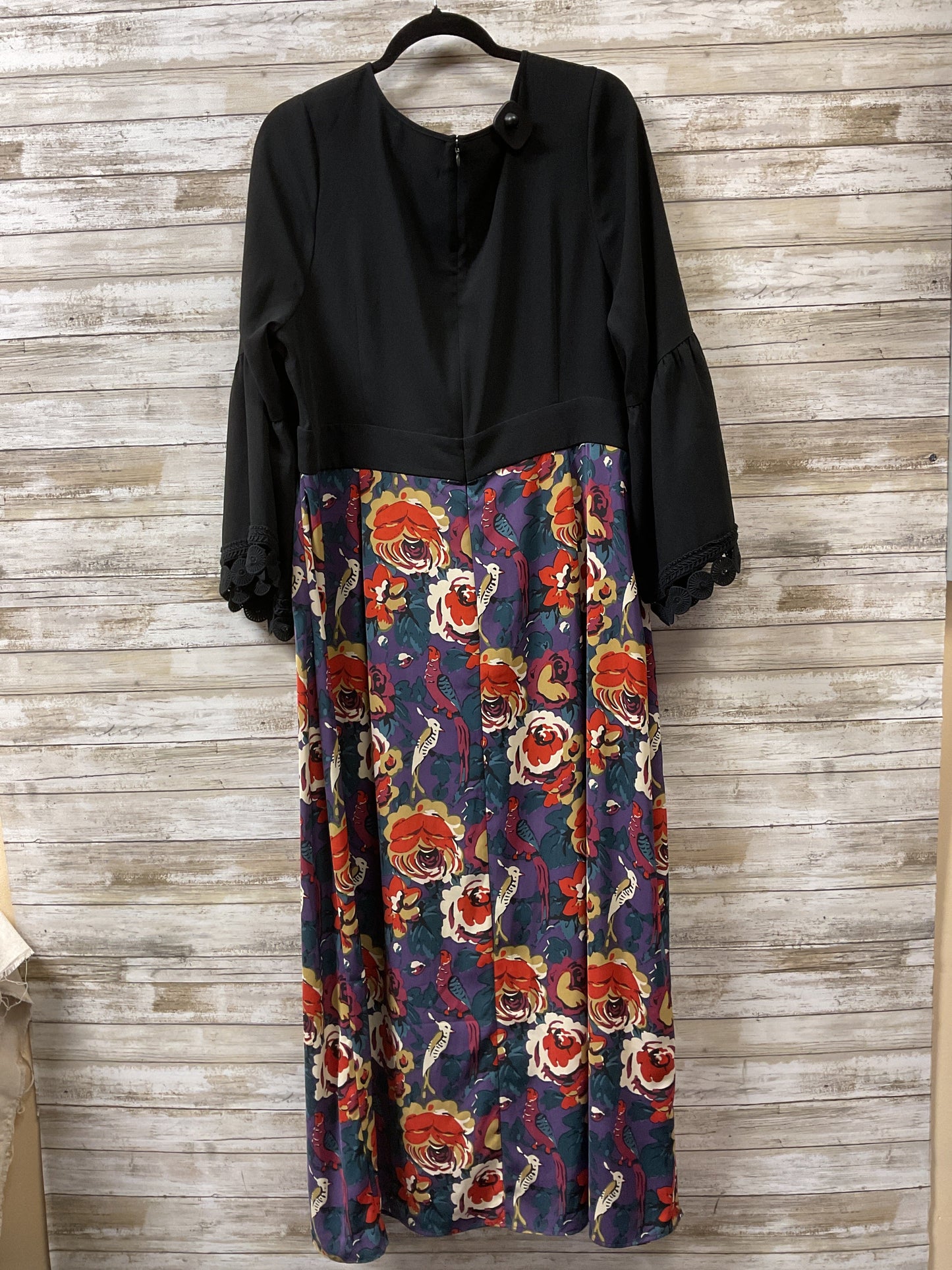 Dress Casual Maxi By Modcloth In Black & Purple, Size:20