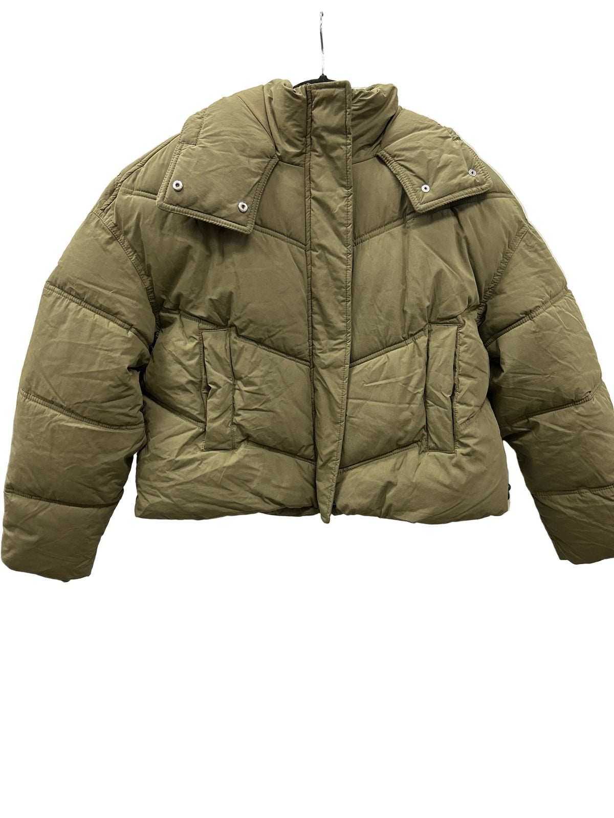 Coat Puffer & Quilted By H&M In Green, Size:S