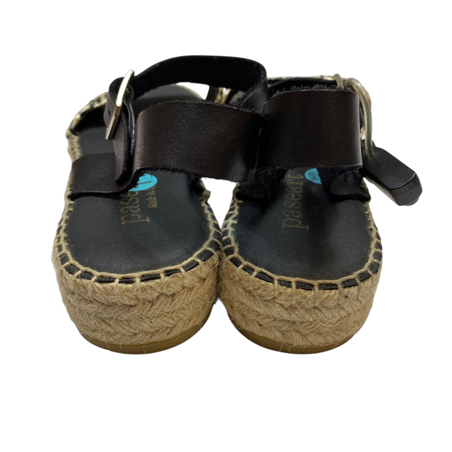 Sandals Flats By Paesart In Black & Cream, Size:7.5