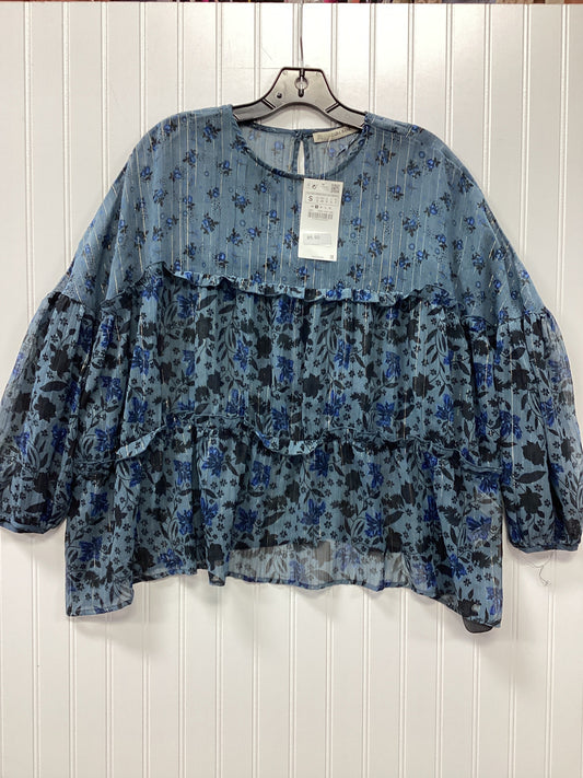 Blouse Ls By Zara Basic In Teal, Size:S