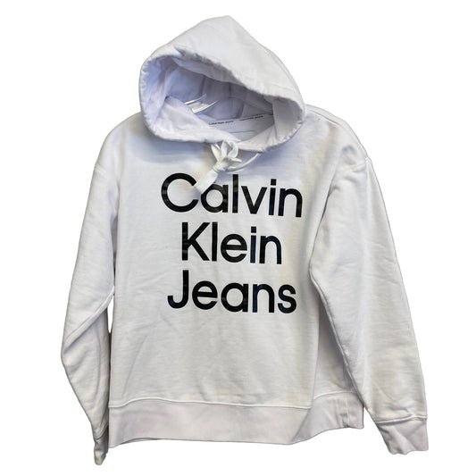 Sweatshirt Hoodie By Calvin Klein In White, Size:M