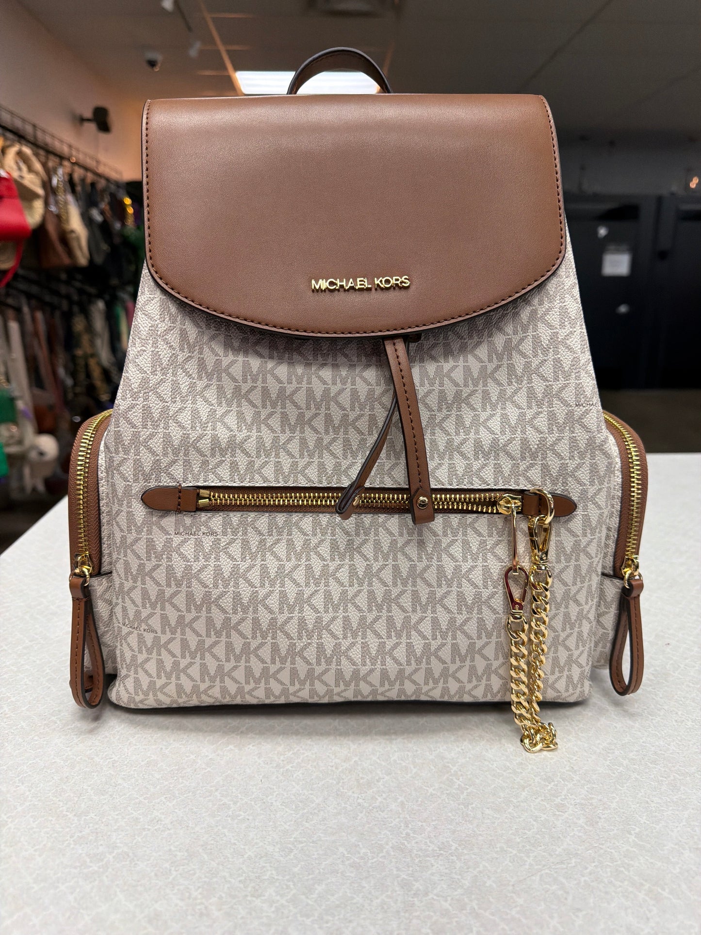 Backpack Designer By Michael Kors In Tan, Size:Large