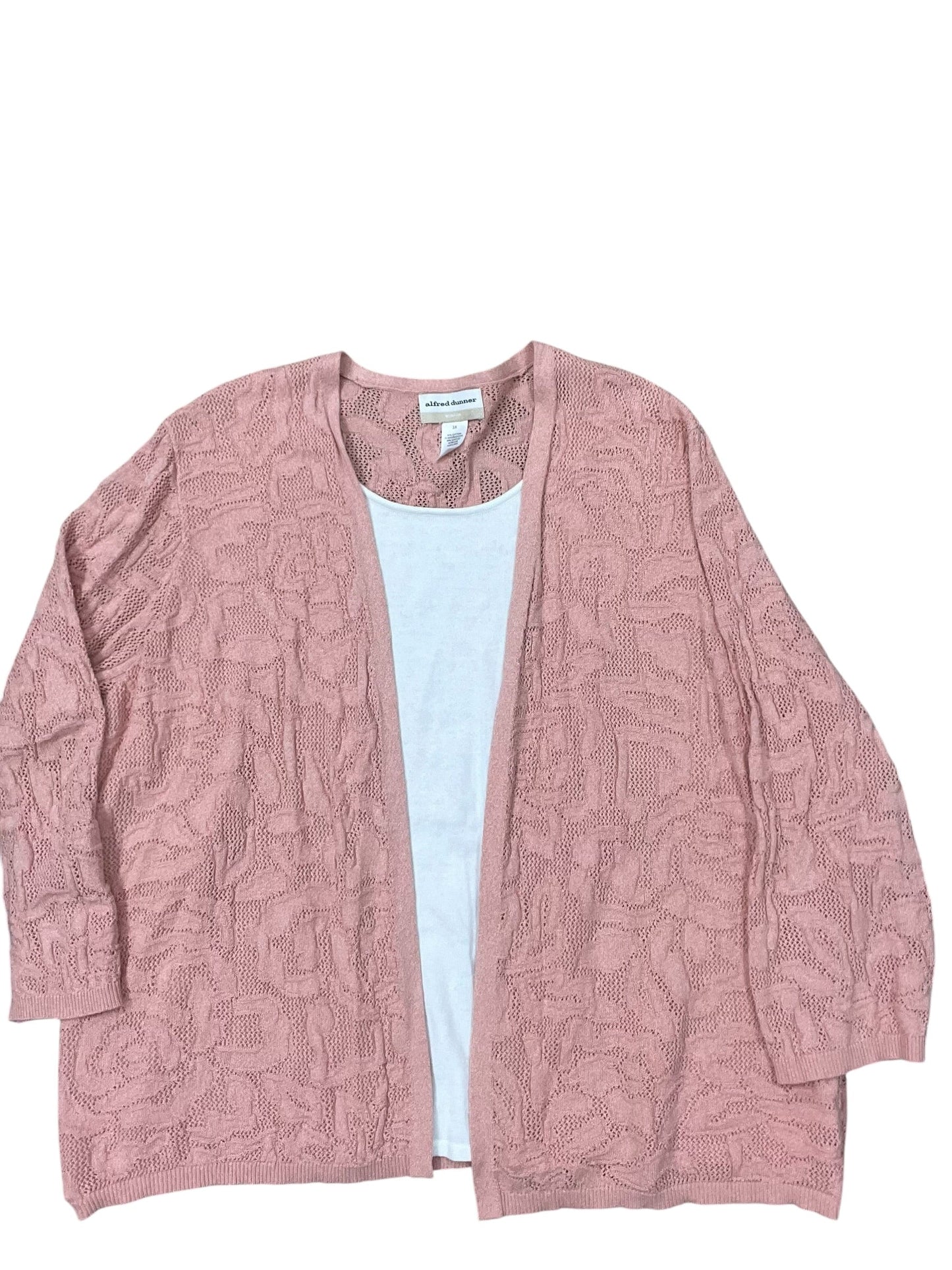 Top Ls By Alfred Dunner In Pink & White, Size:3X