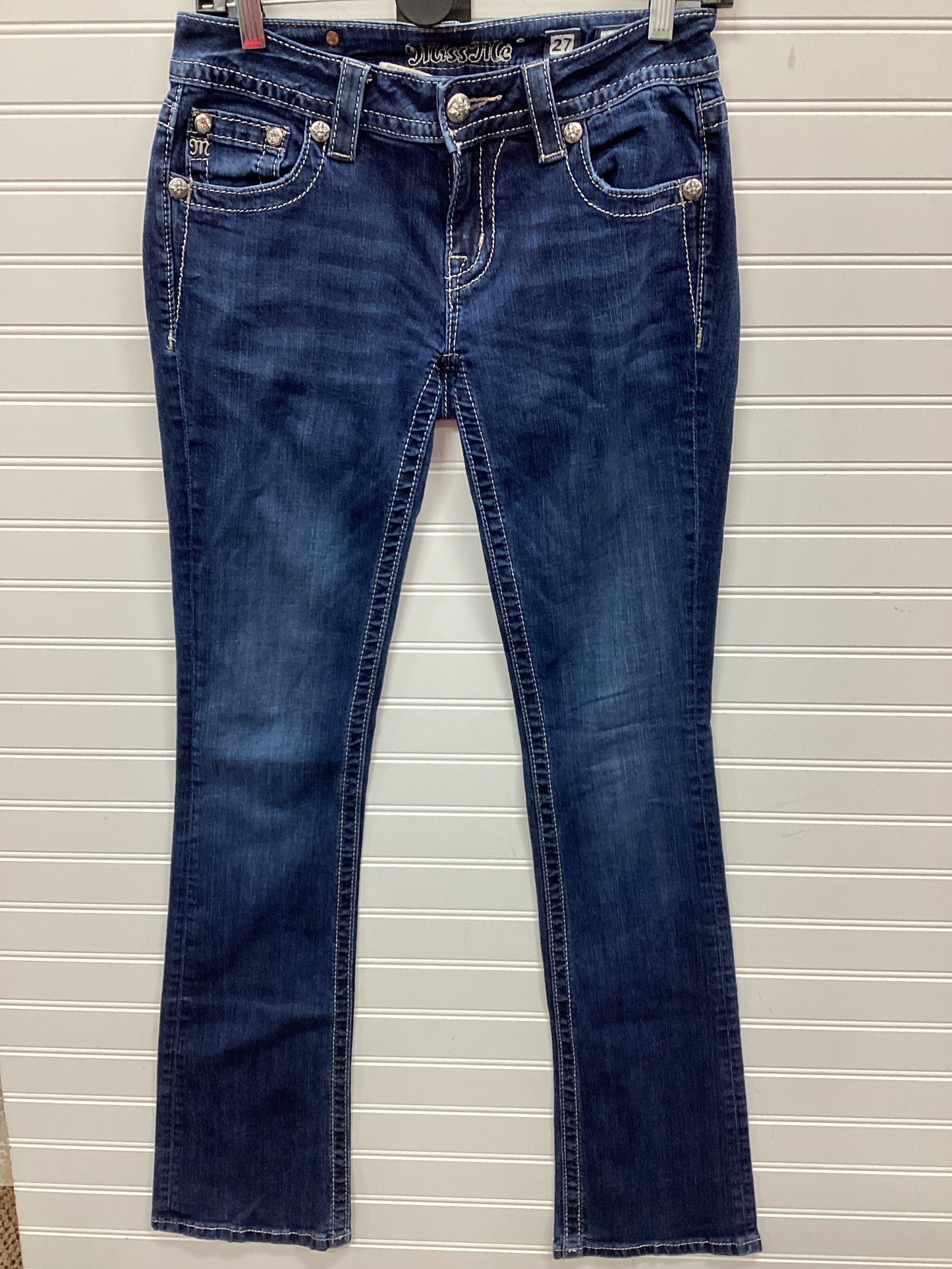 Jeans Boot Cut By Miss Me In Blue Denim, Size:4