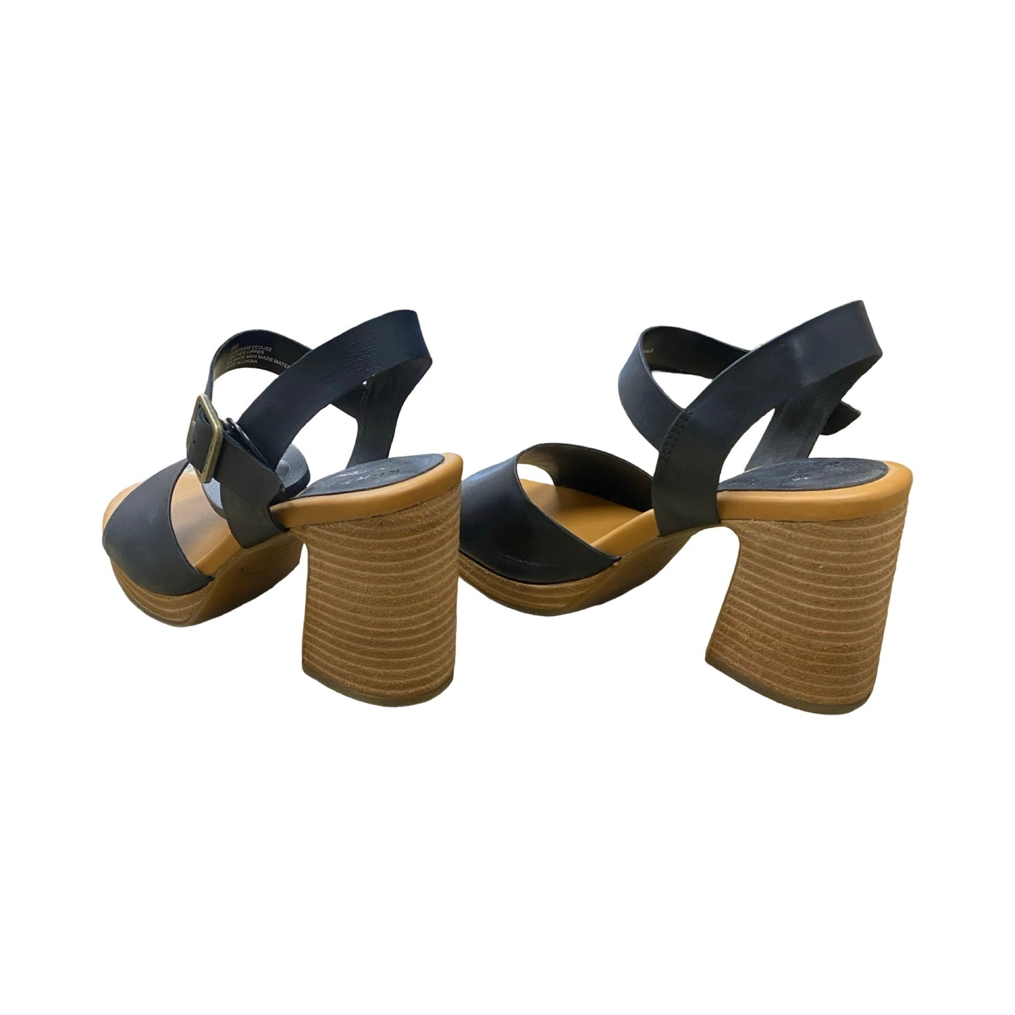 Sandals Heels Block By Kork Ease In Black, Size:8