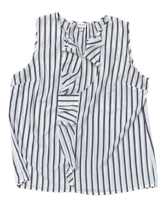 Top Sleeveless By Merona In Black & Cream, Size:Xl