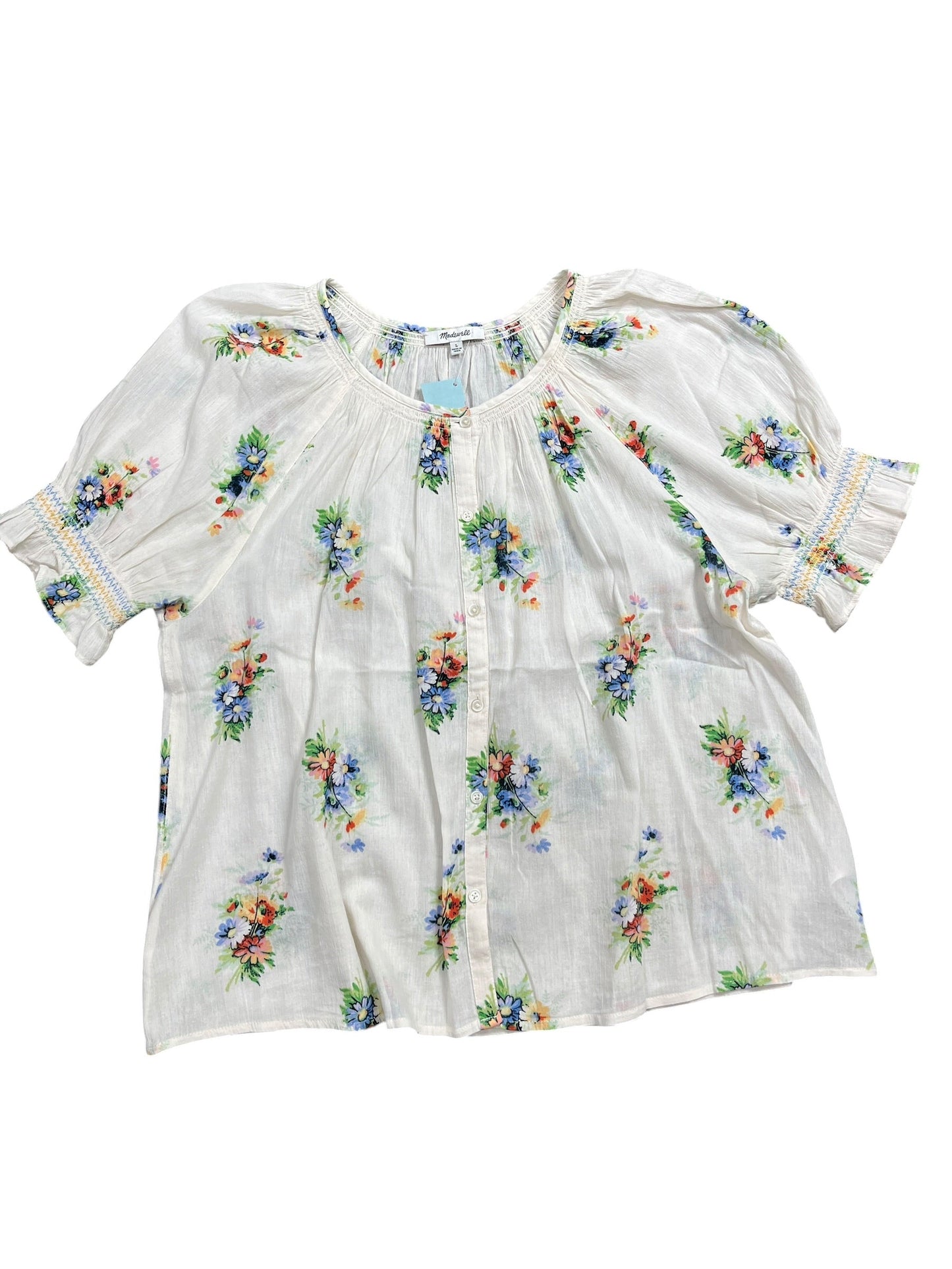Blouse Ss By Madewell In Floral Print, Size:L