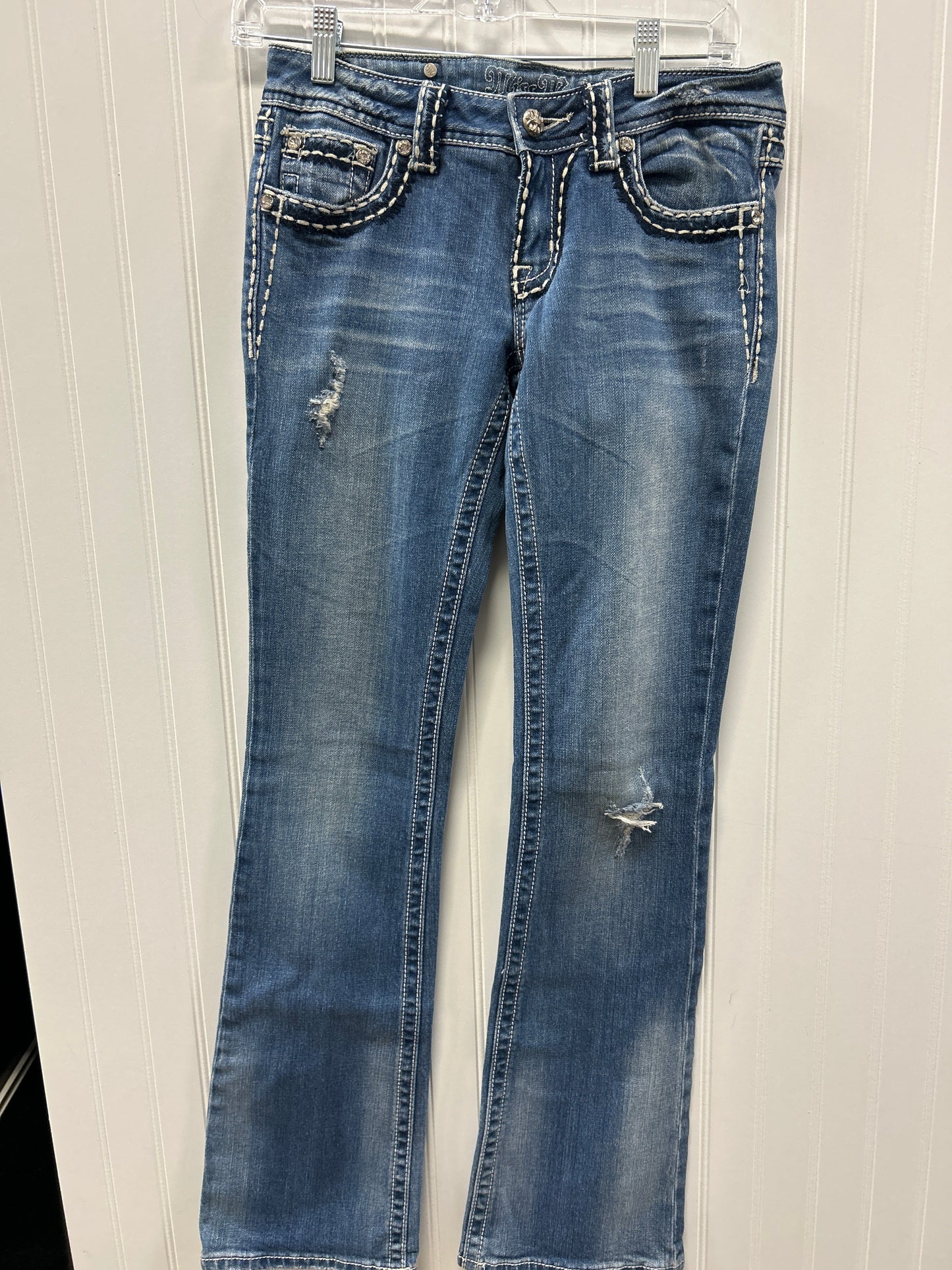 Jeans Boot Cut By Miss Me In Blue Denim, Size:4
