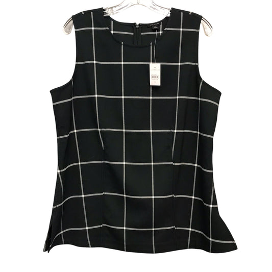 Top Sleeveless By Ann Taylor In Green & White, Size:L