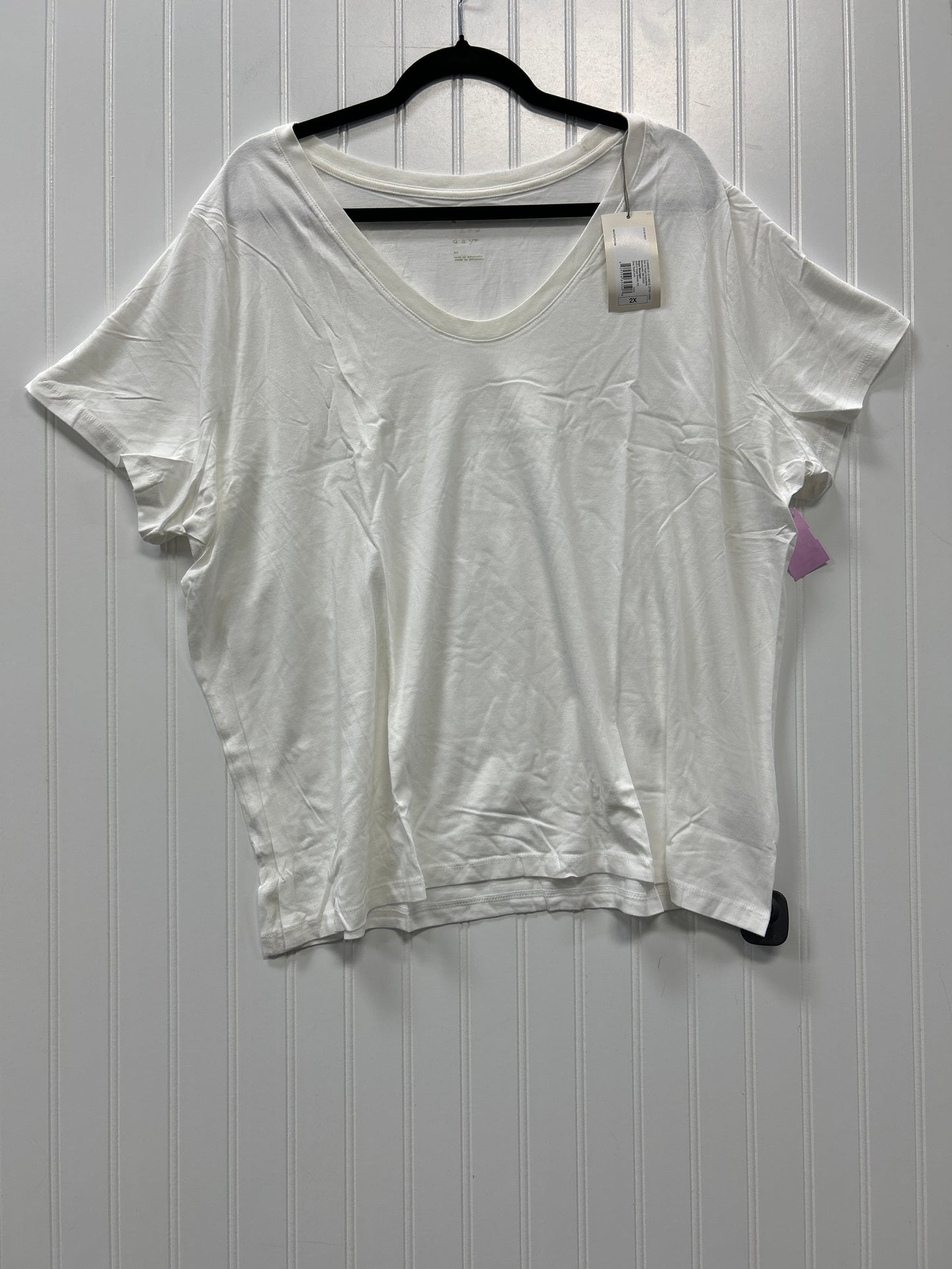 Top Ss Basic By A New Day In White, Size:2X