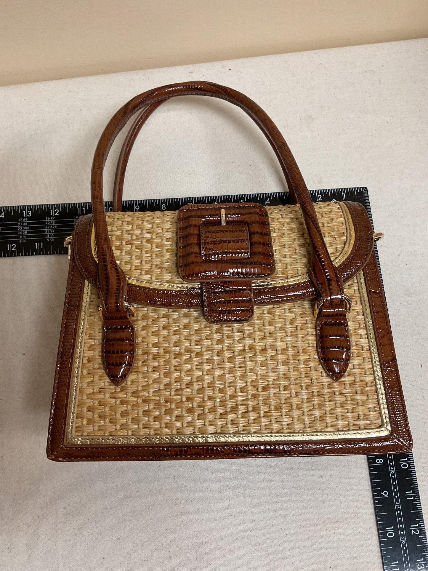 Handbag Designer By Brahmin In Brown & Tan, Size:Small