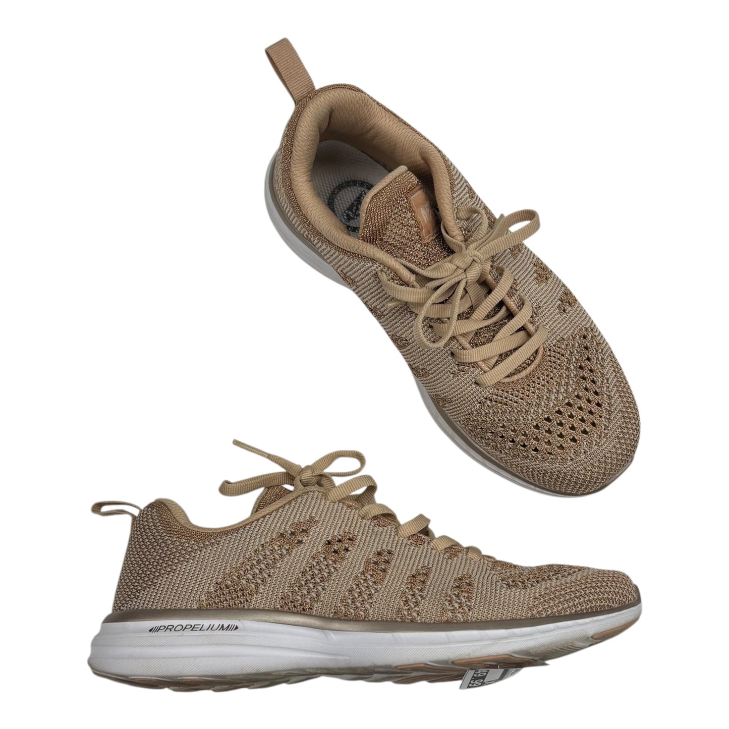 Shoes Designer By Apl In Gold, Size:6.5