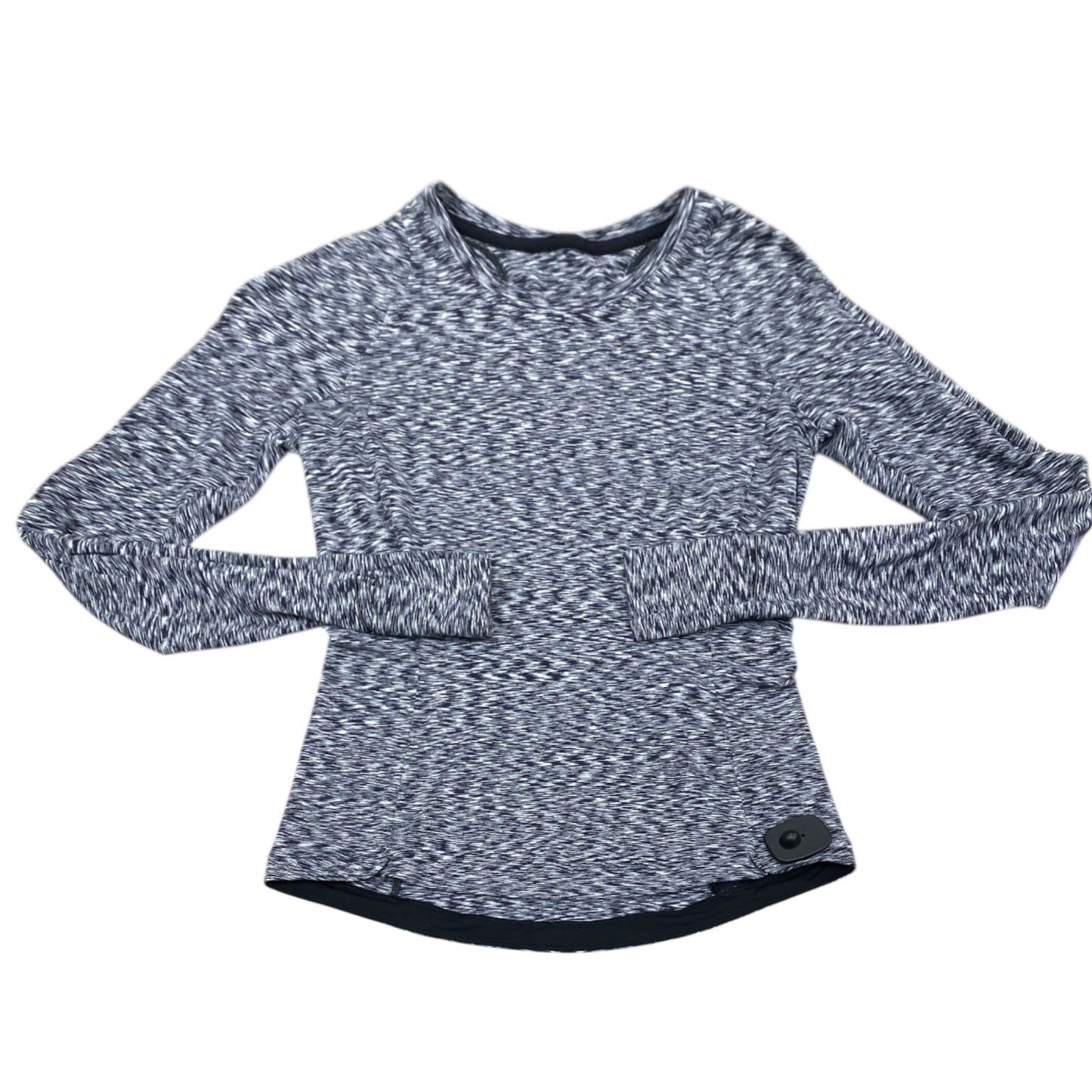 Athletic Top Ls Crewneck By Lululemon In Black & White, Size:8