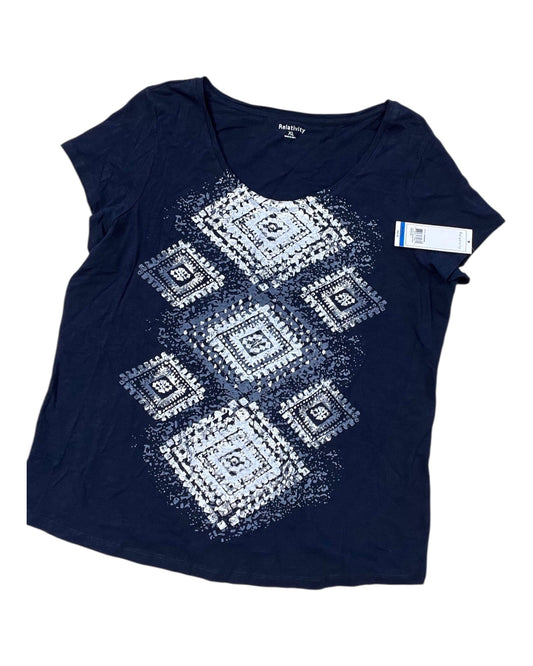 Top Sleeveless By Relativity In Navy, Size:Xl