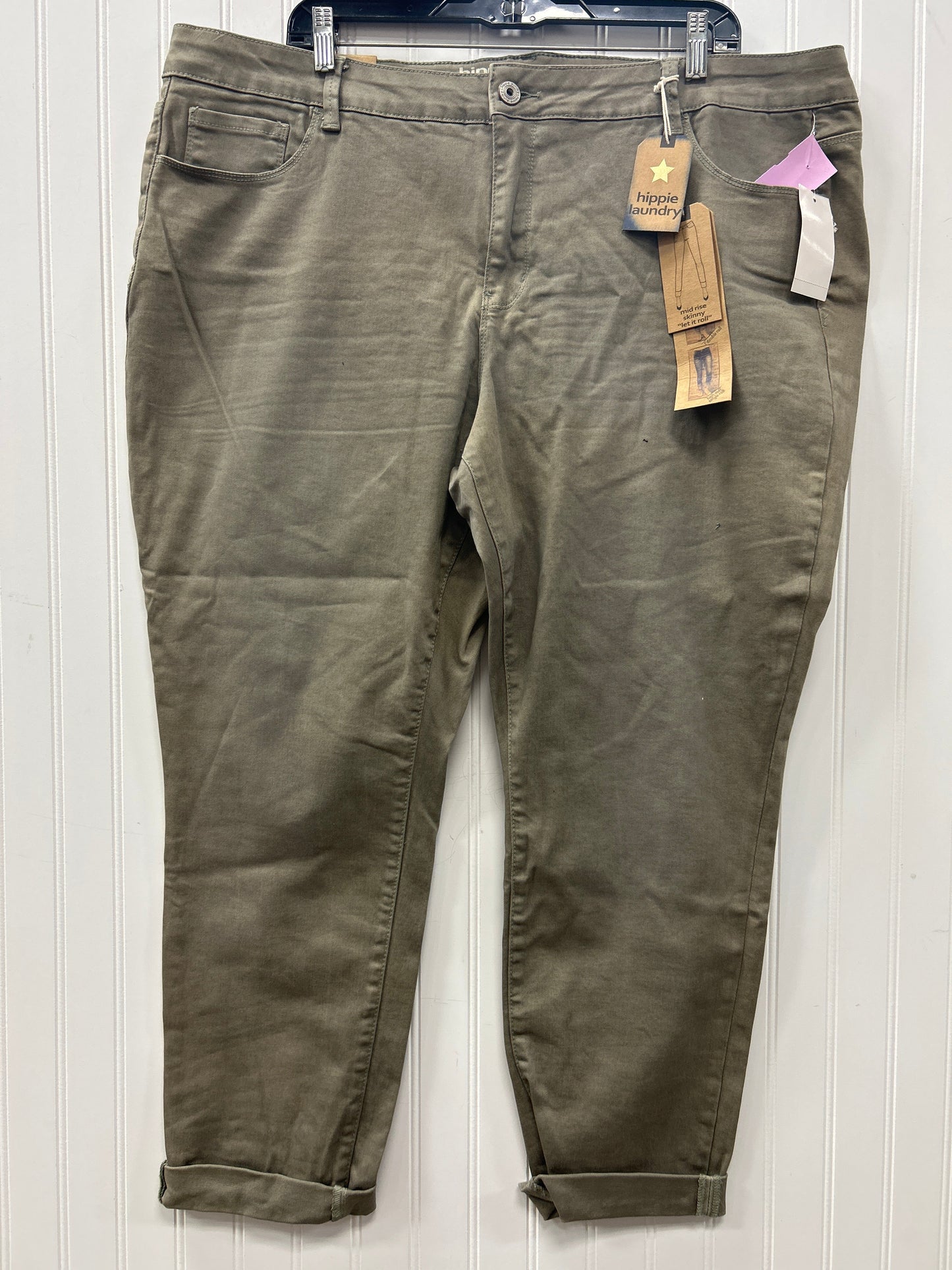 Jeans Skinny By Hippie Laundry In Taupe, Size:22 NWT