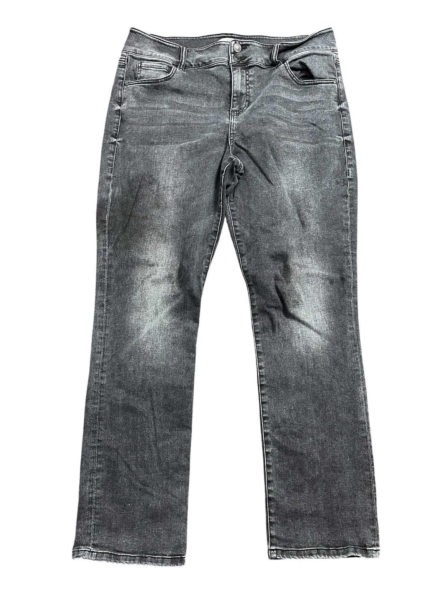 Jeans Straight By Cabi In Grey Denim, Size:16