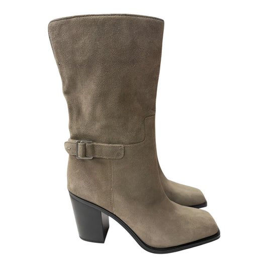 Boots Knee Heels By Cmc In Taupe, Size:8.5