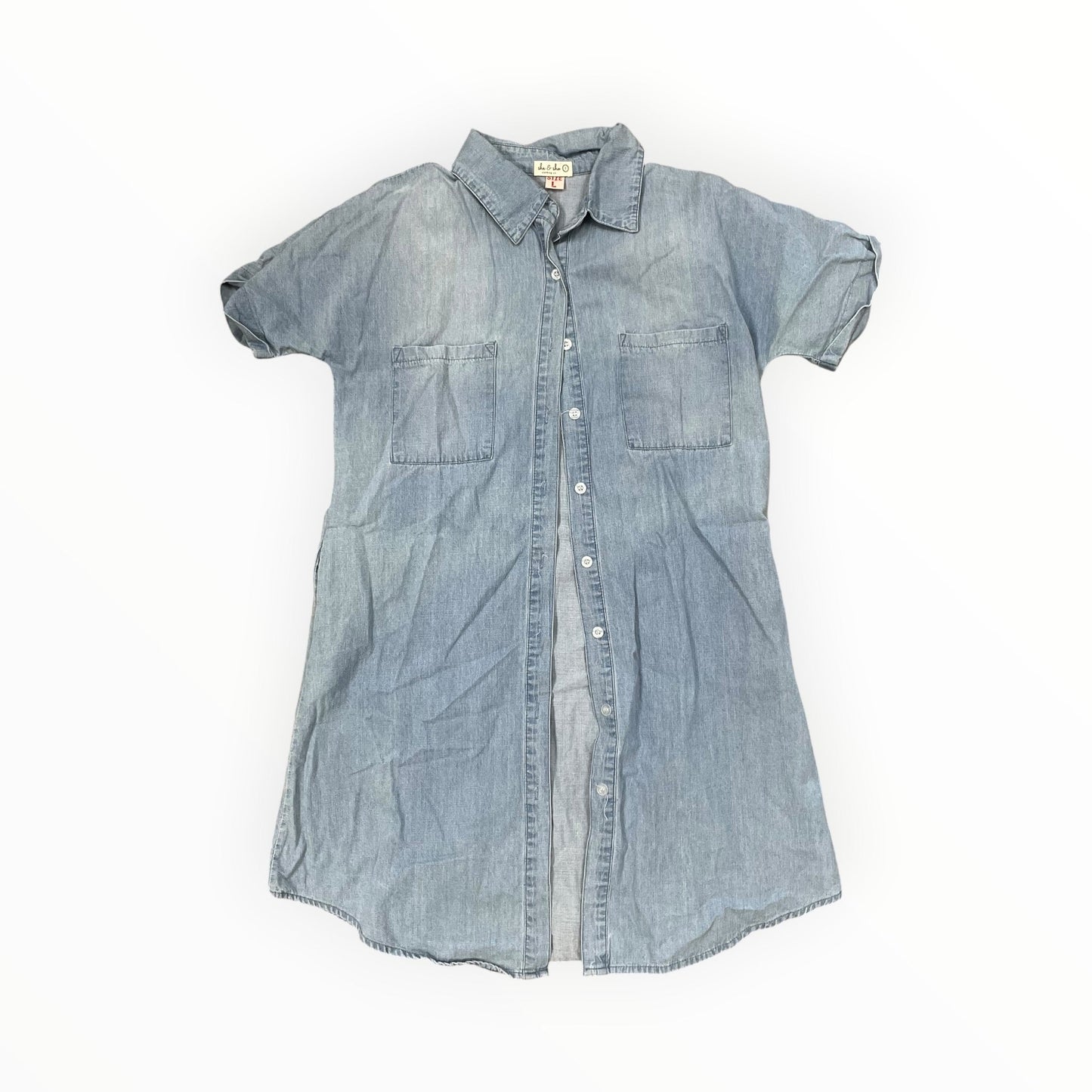 Dress Casual Midi By Clothes Mentor In Blue Denim, Size:L