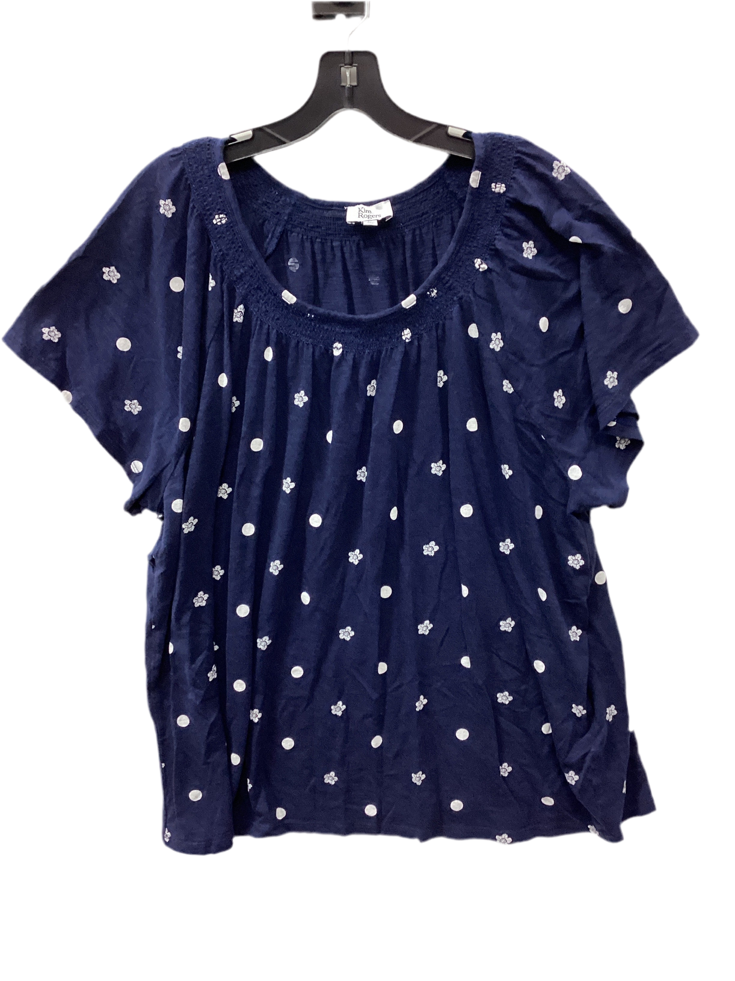 Top Ss By Kim Rogers In Navy, Size:2X
