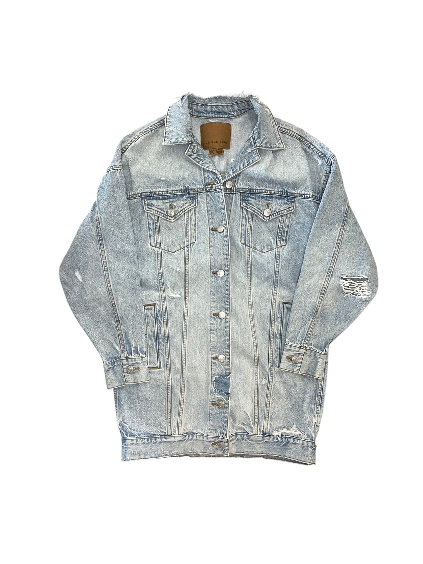 Jacket Denim By American Eagle In Blue Denim, Size:Xs