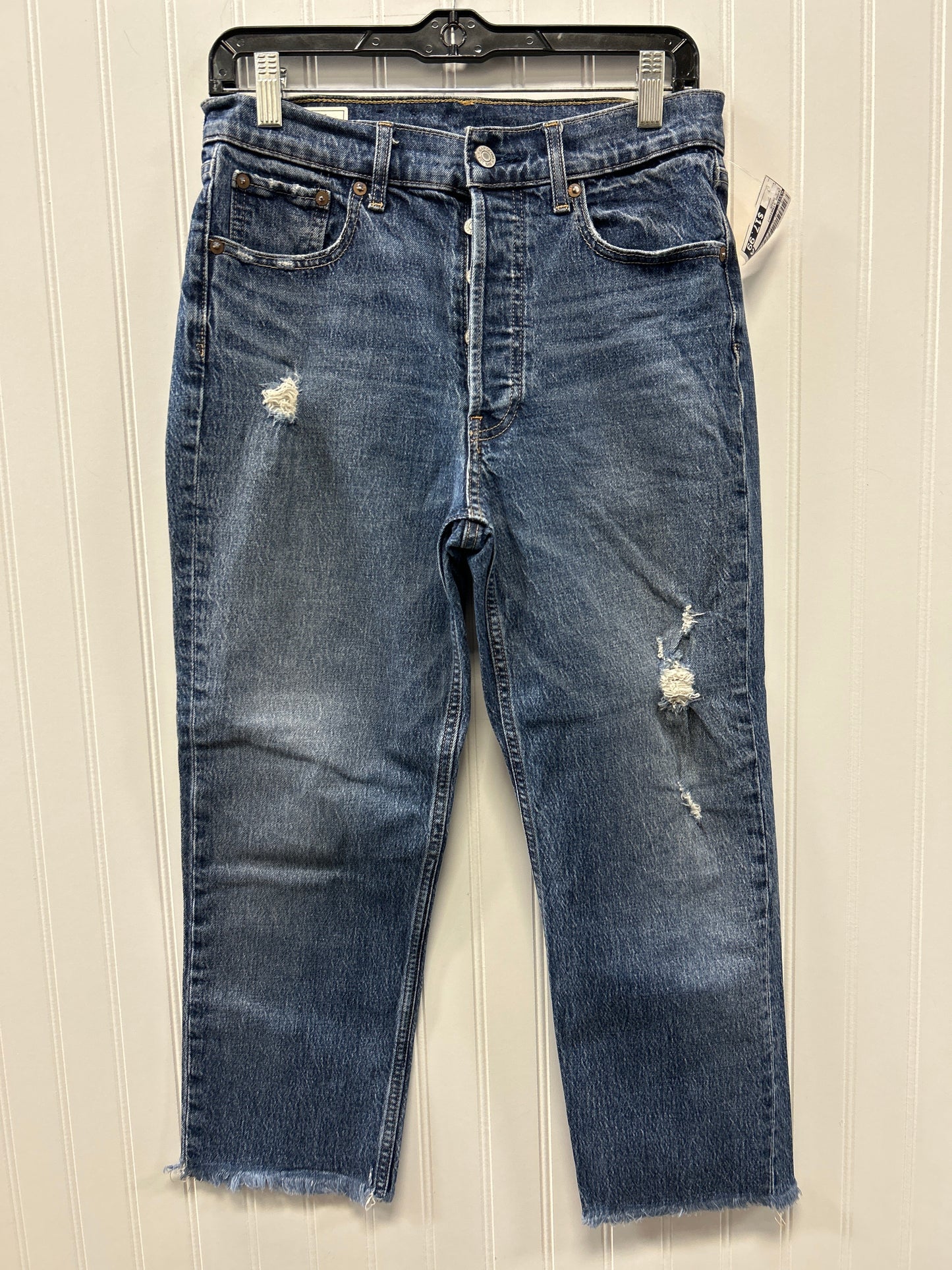 Jeans Straight By Levis In Blue Denim, Size:6