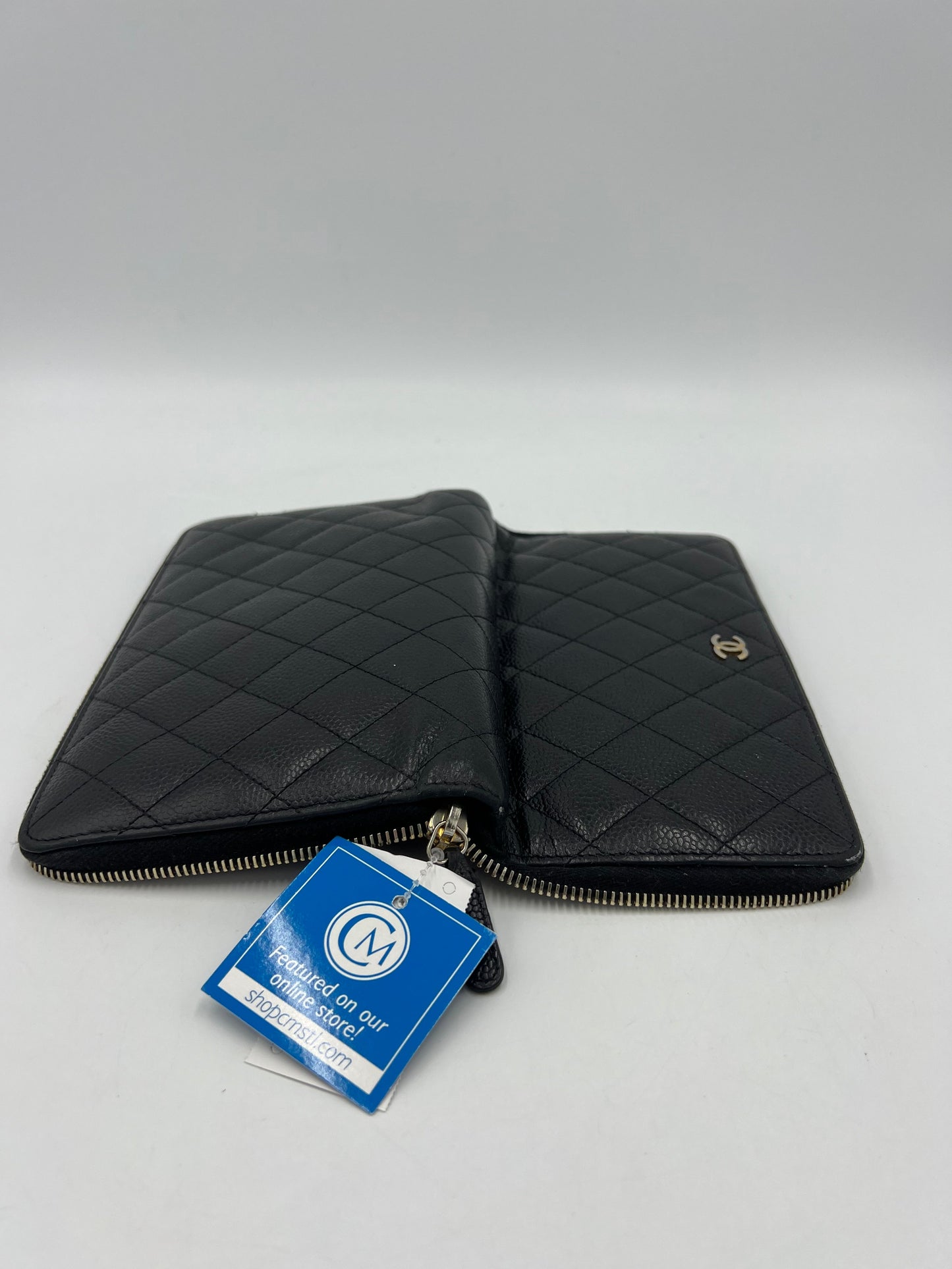 Chanel Zip Around Quilted Caviar Wallet