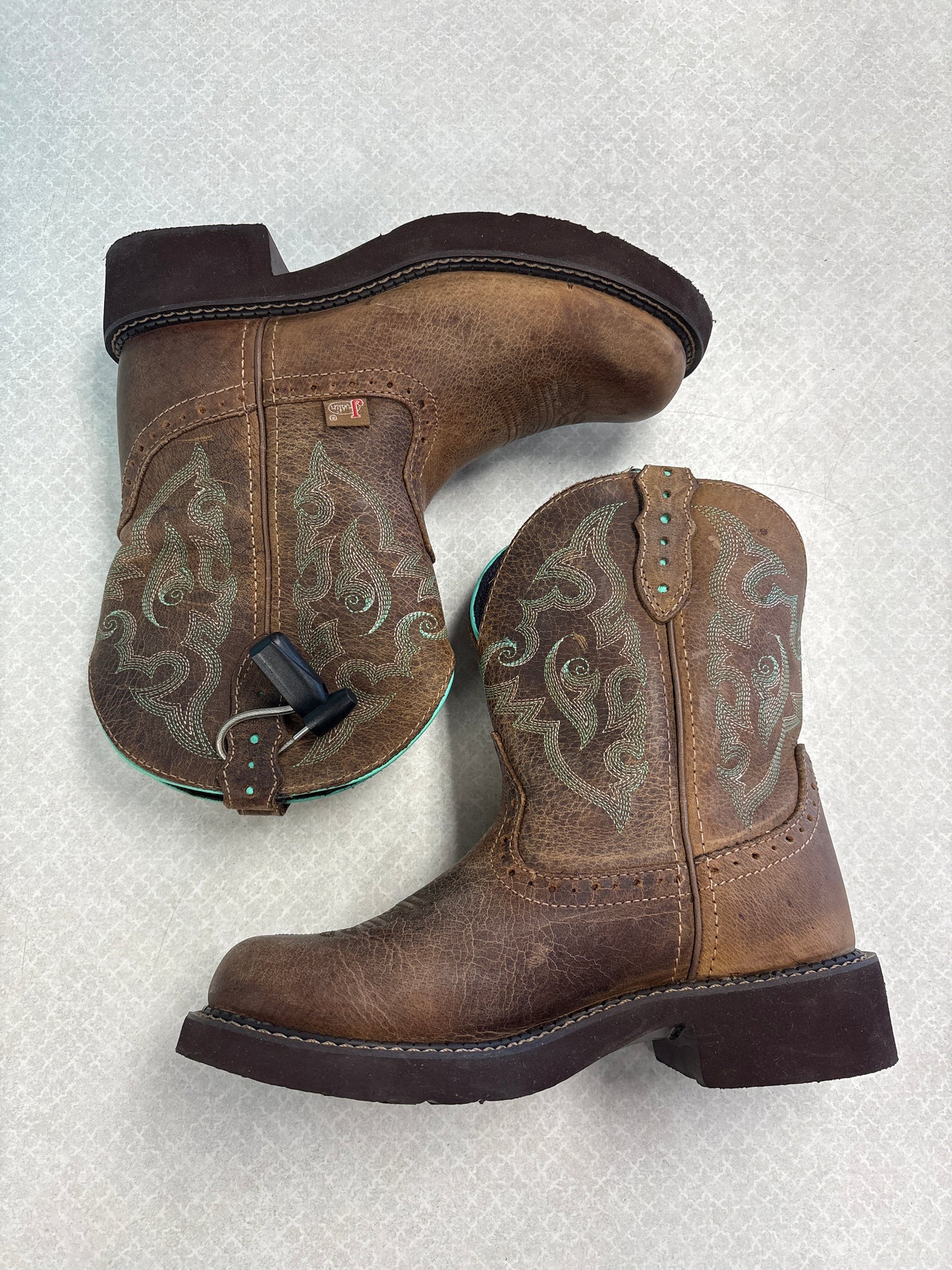 Boots Western By Justin In Tan, Size:7.5