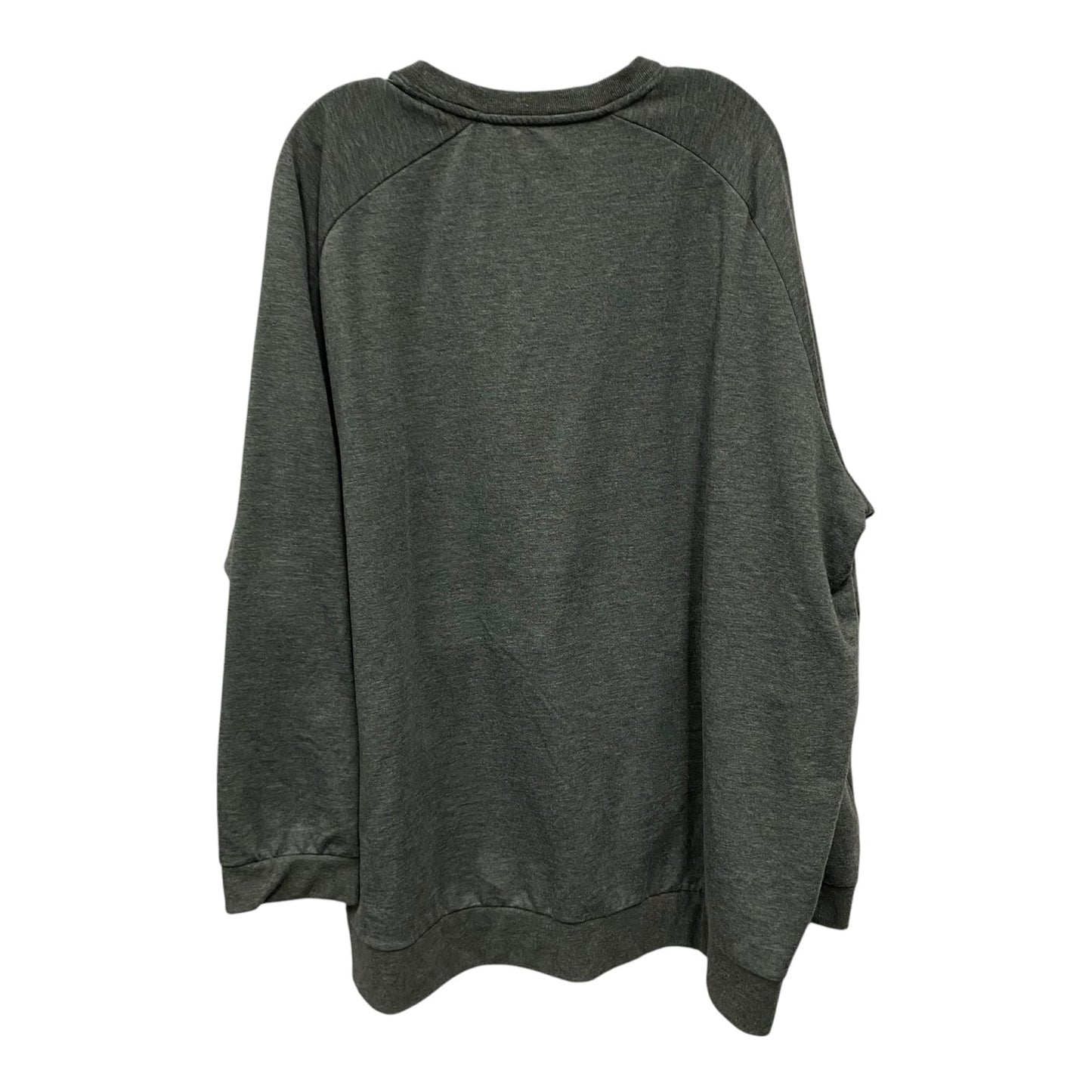 Athletic Top Ls Crewneck By Athletic Works In Grey, Size:3X