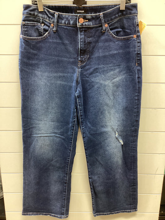 Jeans Wide Leg By Express In Blue Denim, Size:10