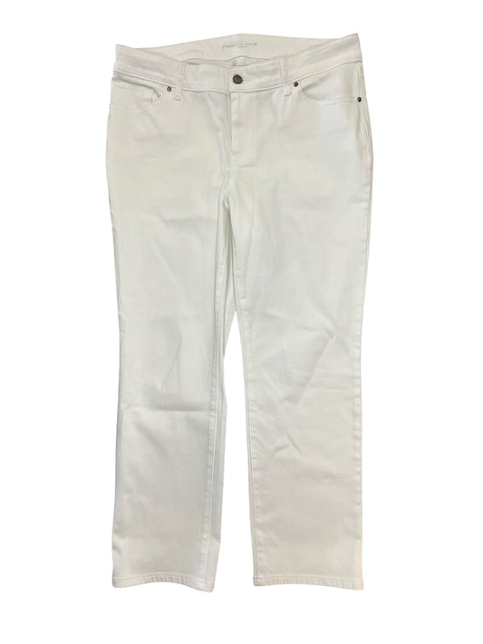 Jeans Straight By Chicos In White Denim, Size:2P