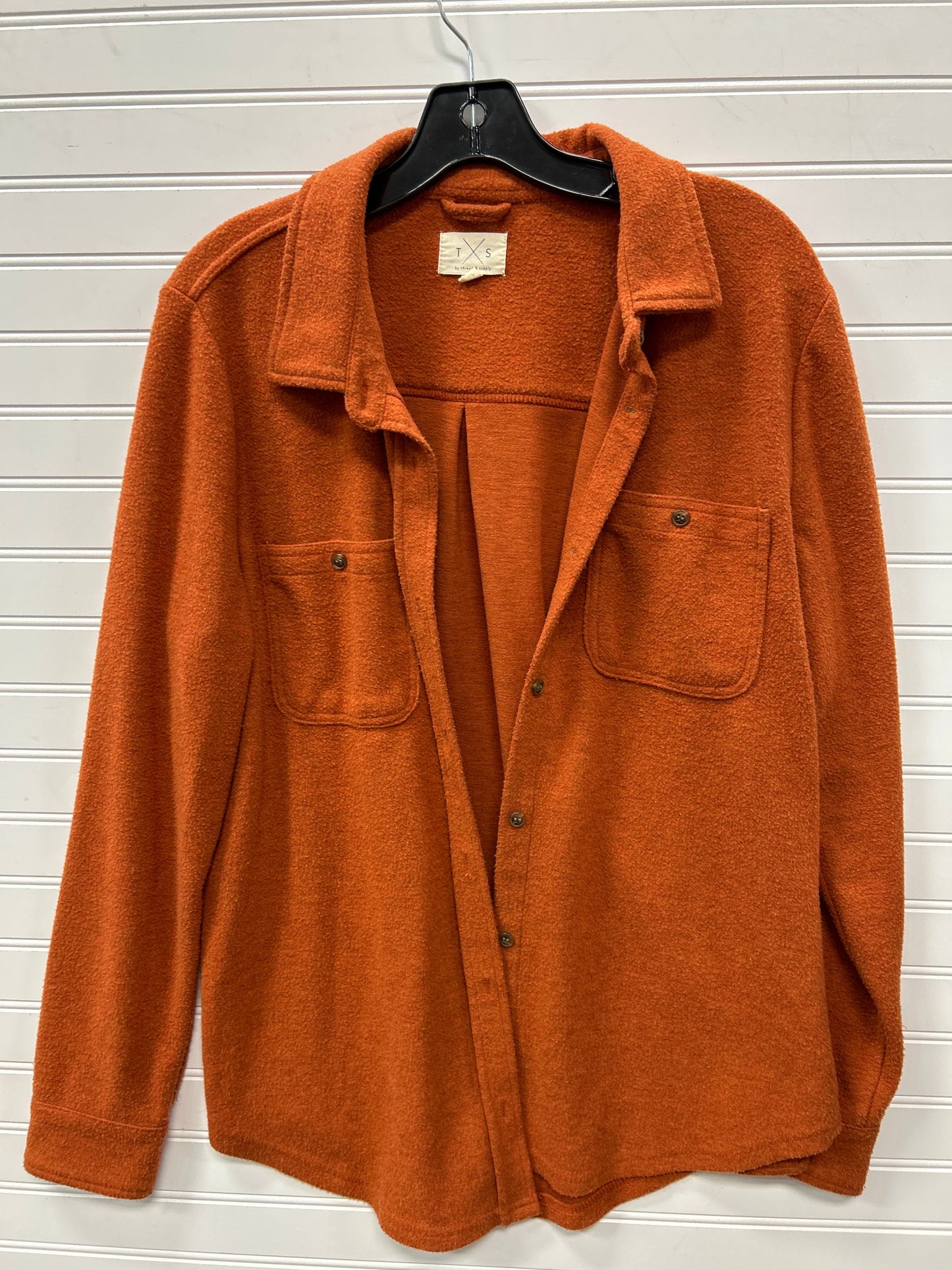 Jacket Shirt By Thread And Supply In Orange, Size:L