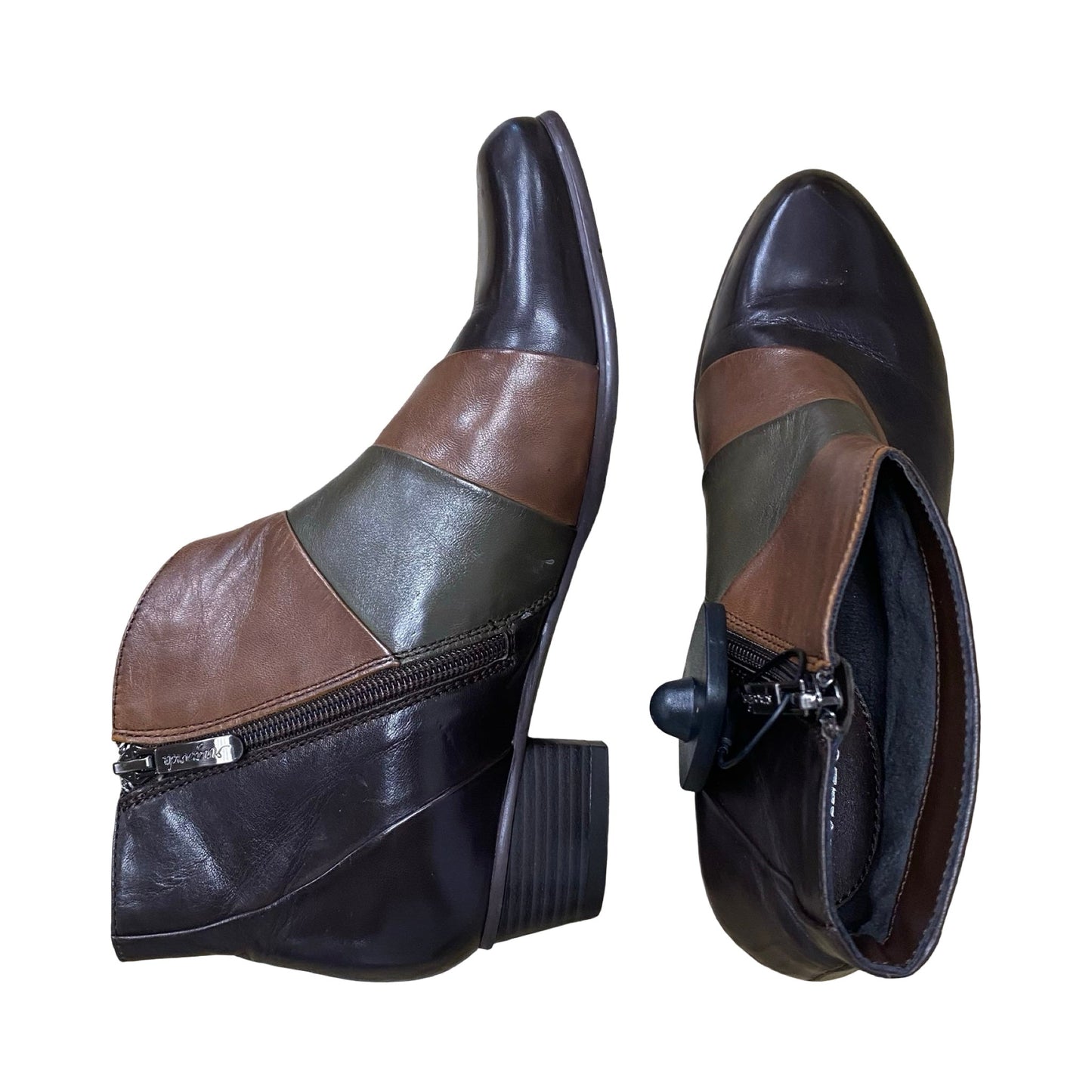 Boots Ankle Heels By Regarde Le Ciel In Multi, Size:7.5