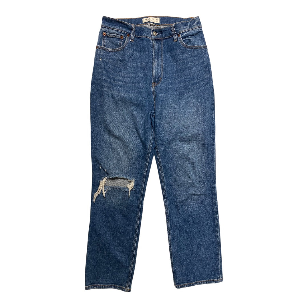 Jeans Straight By Abercrombie And Fitch In Blue Denim, Size:6