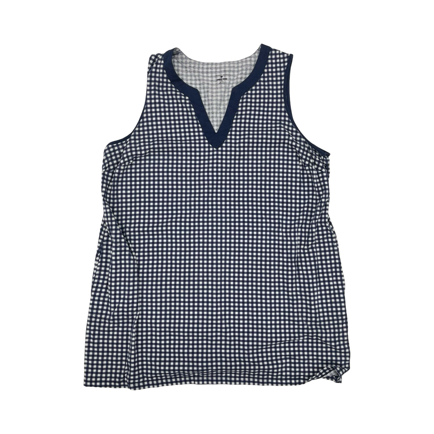 Dress Casual Short By Lands End In Blue & White, Size:3X