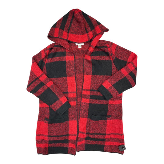 Sweater Cardigan By Christopher And Banks In Plaid Pattern, Size:L