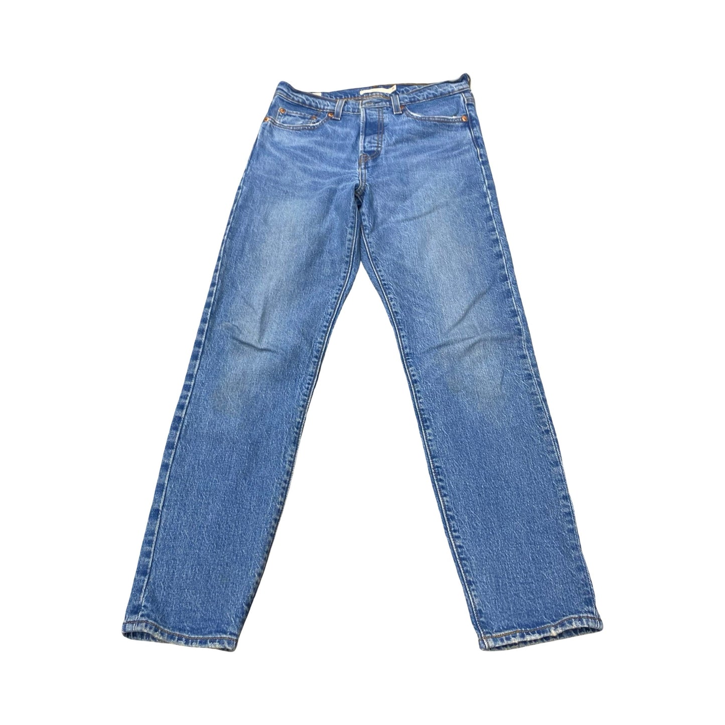 Jeans Straight By Levis In Blue Denim, Size:2