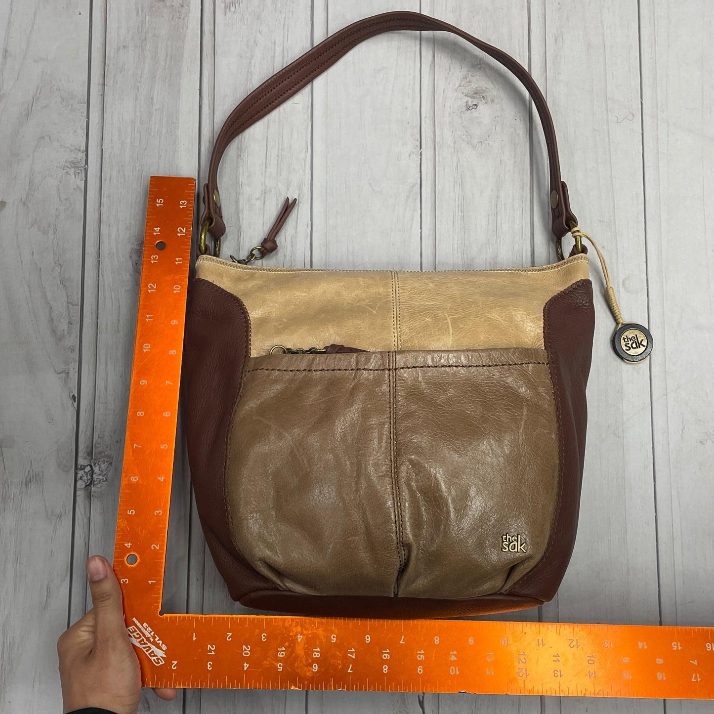Handbag Leather By The Sak, Size: Medium
