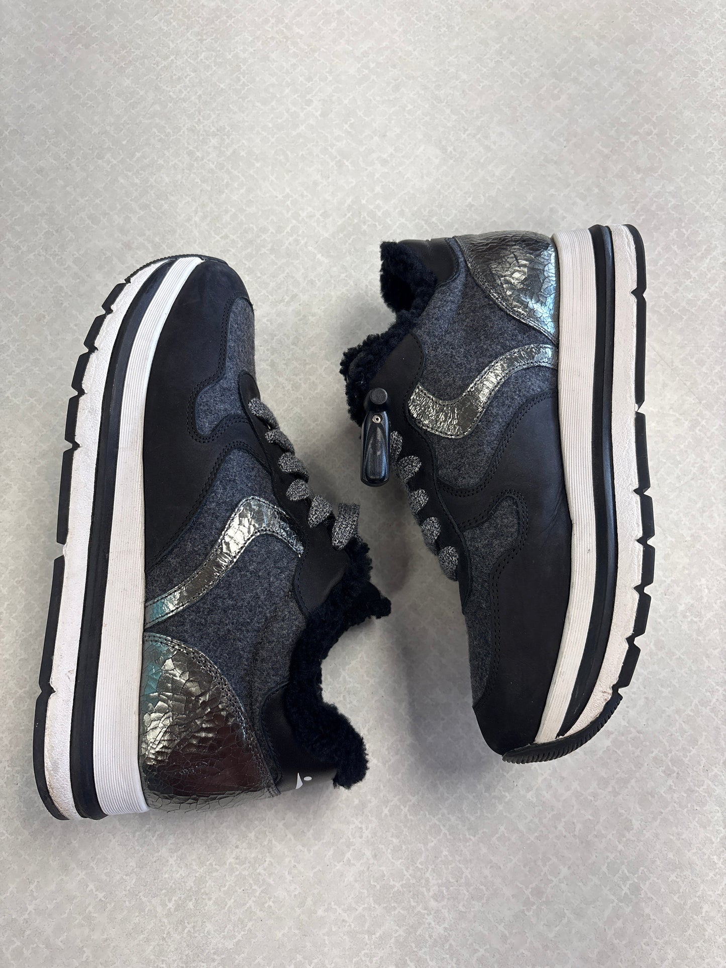 Shoes Sneakers Platform By VOILE BLANCHE In Black & Grey, Size:10