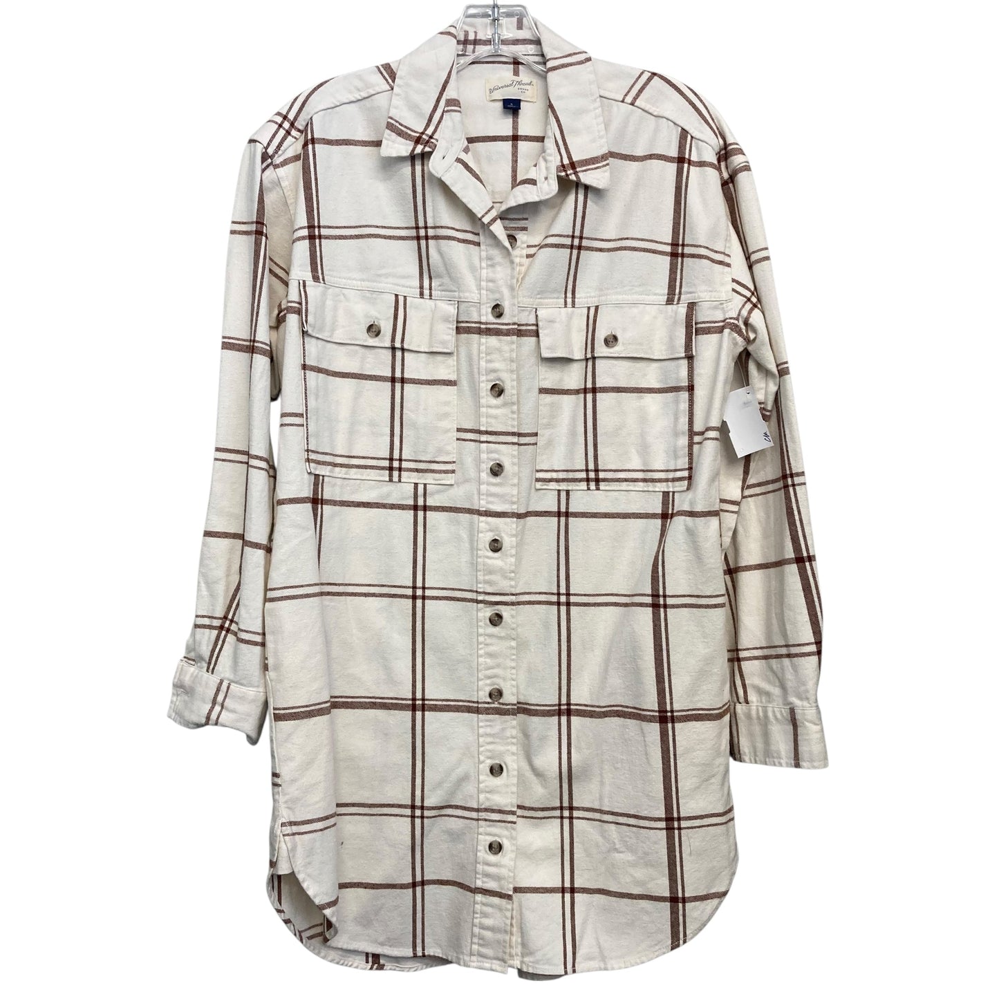 Top Ls By Universal Thread In Plaid Pattern, Size:S