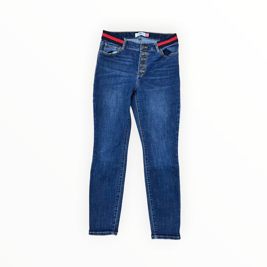 Jeans Skinny By Cabi In Blue Denim, Size:10