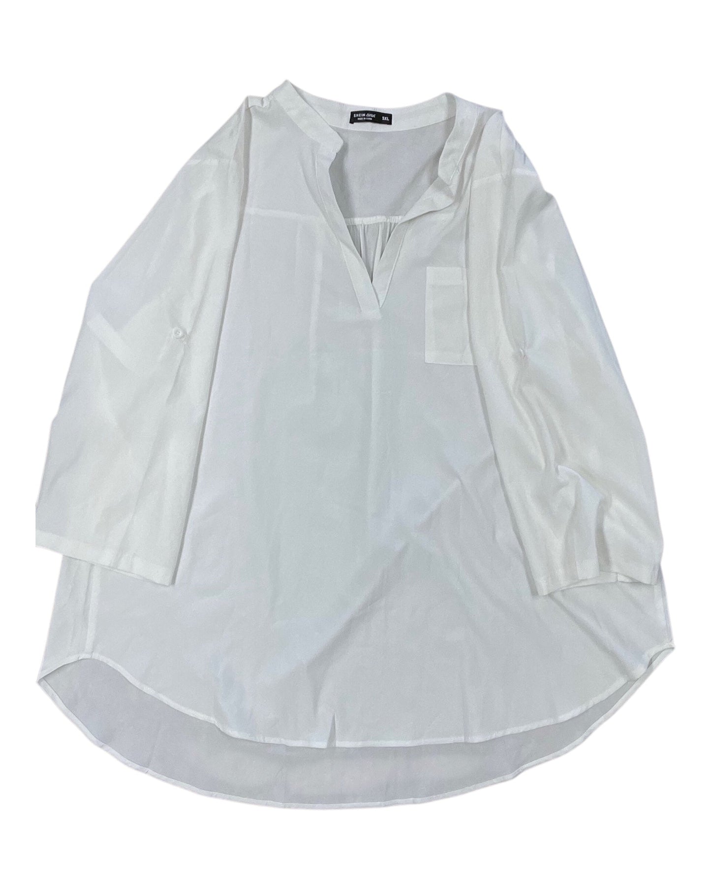 Top 3/4 Sleeve Basic By Shein In White, Size:5