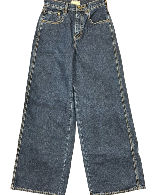 Jeans Wide Leg By We The Free In Blue Denim, Size:2