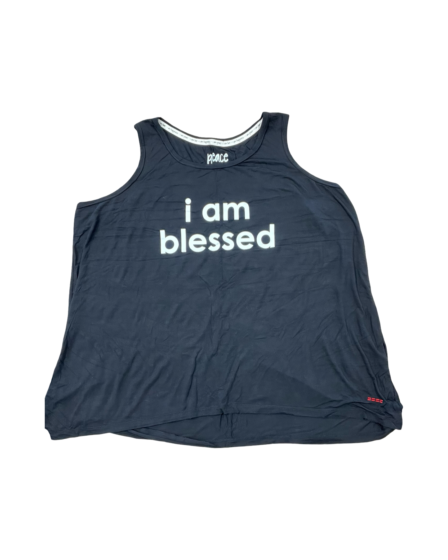 Top Sleeveless By Peace Love World In Black, Size:1X