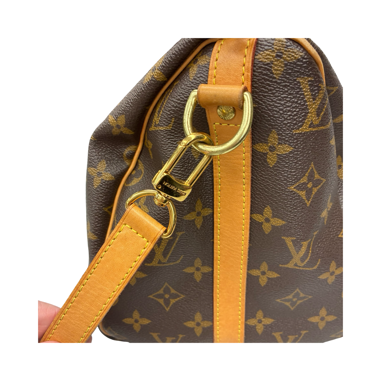 Handbag Luxury Designer By Louis Vuitton In Brown, Size:Medium