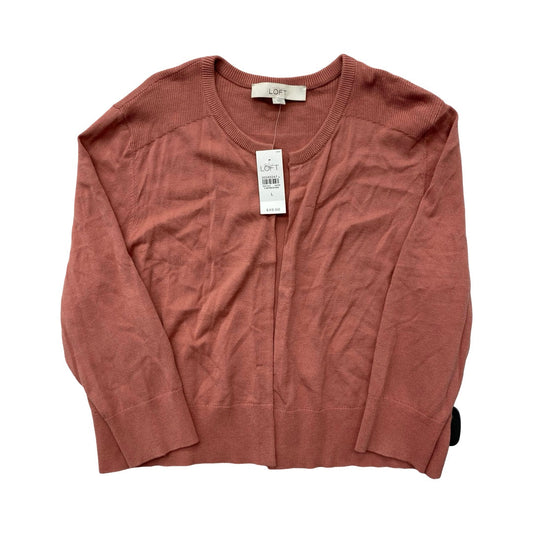 Sweater Cardigan By Loft In Peach, Size:L