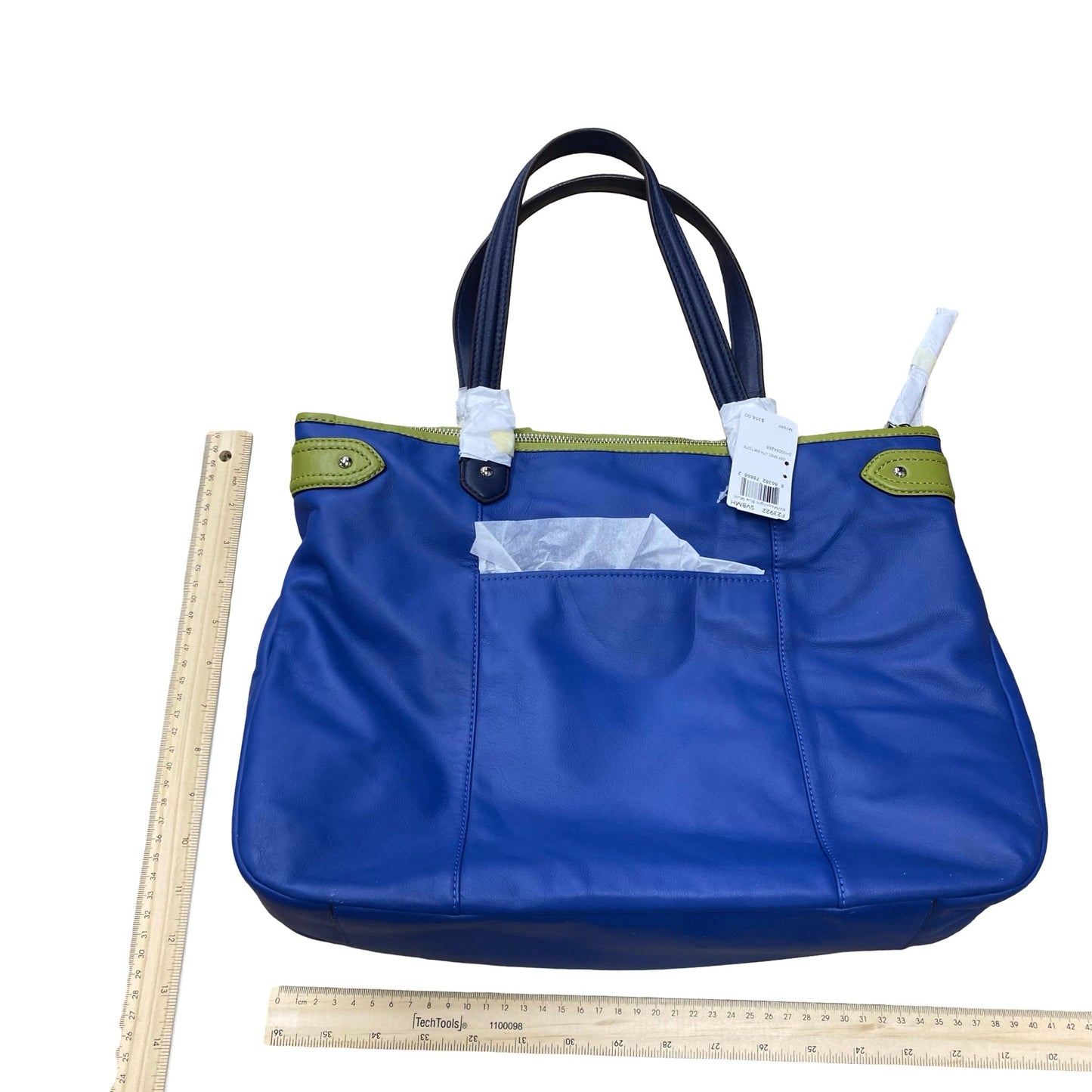 Handbag Designer By Coach In Blue & Green, Size:Medium