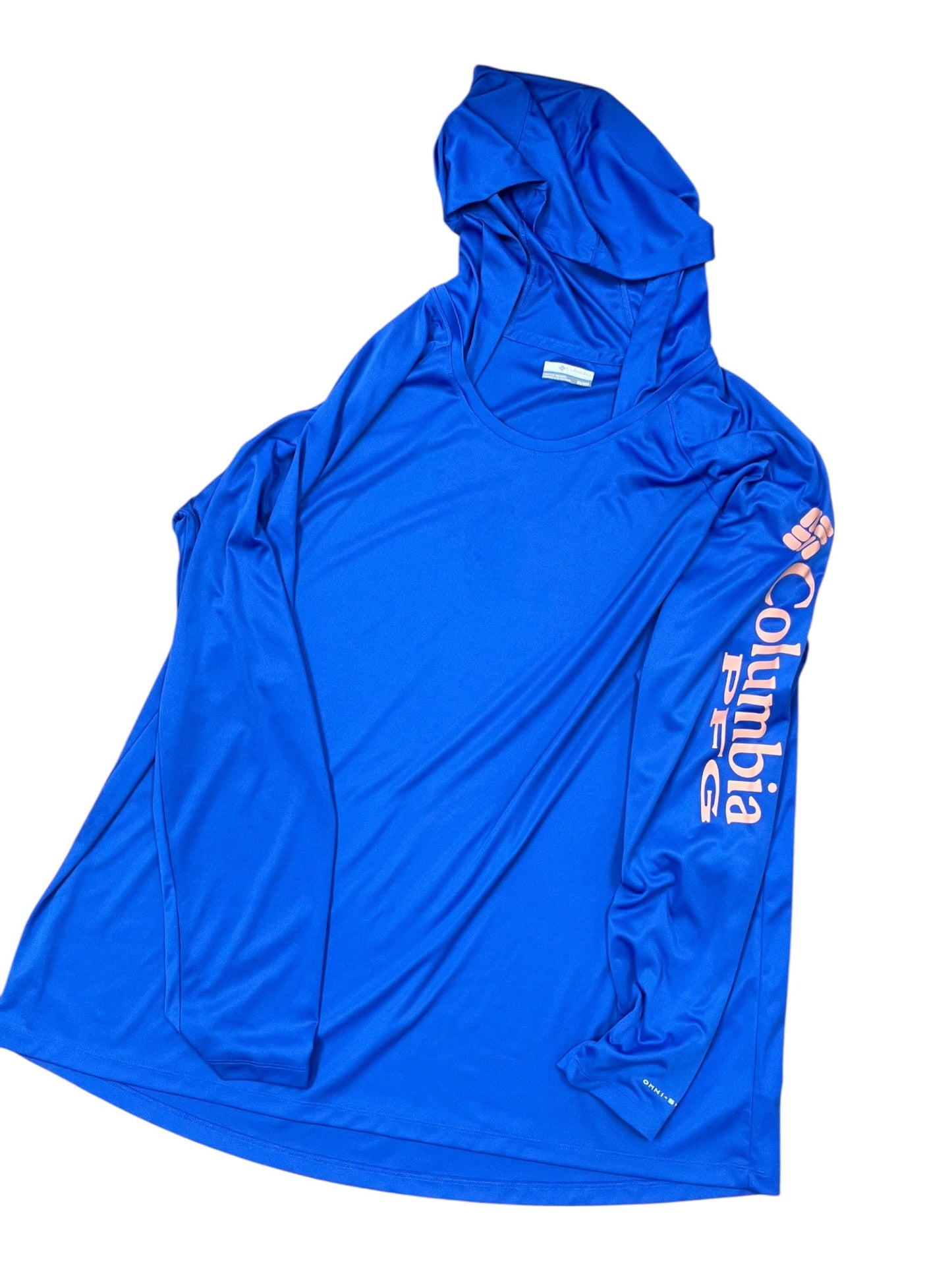 Athletic Top Ls Hoodie By Columbia In Blue, Size:3X