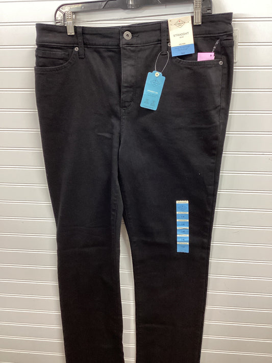 Jeans Straight By St Johns Bay In Black Denim, Size:14